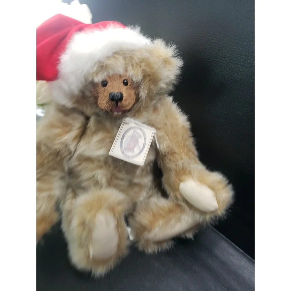 Kimbearly's Originals Bear Resin Face Jointed Legs & Arms Santa Christmas Plush